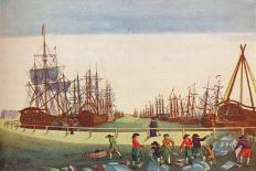 Whaling Ships at Kingston On Hull, c1780-BF Liezel-Giclee Print