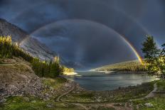 Beautiful Double Rainbow over Scenic Medicine Lake, Jasper National Park in the Canadian Rocky Moun-BGSmith-Photographic Print