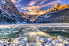 Winter Sunrise over Scenic Lake Louse in Banff National Park, Alberta Canada-BGSmith-Photographic Print