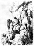 Climbing of the Pyramid, Egypt, 1880-BH Fiedlen-Giclee Print