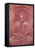 Bhagavad Gita engraved on a Hindu temple (photo)-null-Framed Stretched Canvas