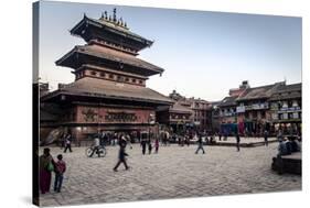 Bhairabnath Temple and Taumadhi Tole, Bhaktapur, UNESCO World Heritage Site, Nepal, Asia-Andrew Taylor-Stretched Canvas