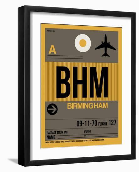 BHM Birmingham Luggage Tag I-NaxArt-Framed Art Print