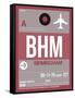 BHM Birmingham Luggage Tag II-NaxArt-Framed Stretched Canvas