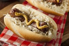 Homemade Bratwurst with Sauerkraut-bhofack22-Photographic Print