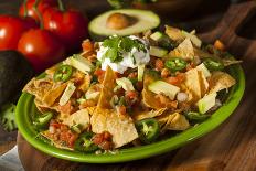Homemade Unhealthy Nachos with Cheese and Vegetables-bhofack22-Photographic Print