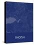 Bhopal, India Blue Map-null-Stretched Canvas