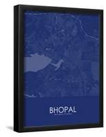 Bhopal, India Blue Map-null-Framed Poster