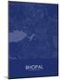 Bhopal, India Blue Map-null-Mounted Poster