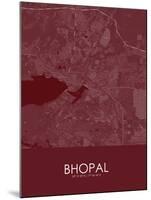 Bhopal, India Red Map-null-Mounted Poster