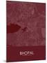 Bhopal, India Red Map-null-Mounted Poster