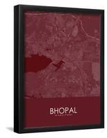 Bhopal, India Red Map-null-Framed Poster