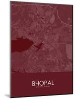 Bhopal, India Red Map-null-Mounted Poster