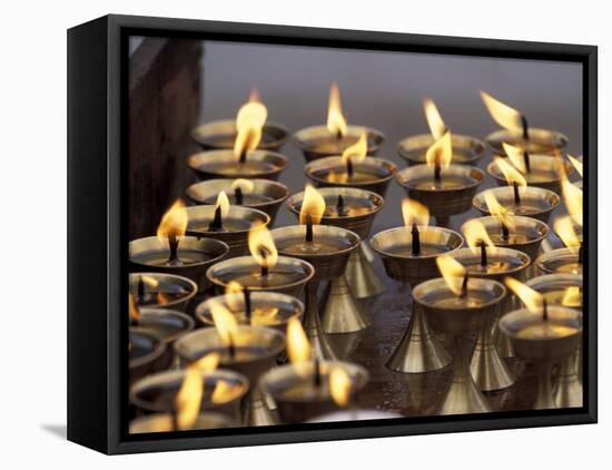 Bhuddist Temple with Candles, Kathmandu, Nepal-Gavriel Jecan-Framed Stretched Canvas