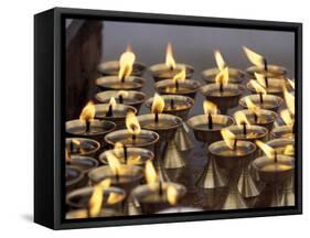 Bhuddist Temple with Candles, Kathmandu, Nepal-Gavriel Jecan-Framed Stretched Canvas