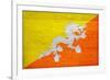 Bhutan Flag Design with Wood Patterning - Flags of the World Series-Philippe Hugonnard-Framed Art Print