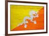 Bhutan Flag Design with Wood Patterning - Flags of the World Series-Philippe Hugonnard-Framed Art Print