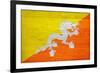 Bhutan Flag Design with Wood Patterning - Flags of the World Series-Philippe Hugonnard-Framed Art Print