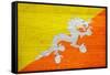 Bhutan Flag Design with Wood Patterning - Flags of the World Series-Philippe Hugonnard-Framed Stretched Canvas