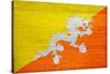 Bhutan Flag Design with Wood Patterning - Flags of the World Series-Philippe Hugonnard-Stretched Canvas