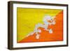 Bhutan Flag Design with Wood Patterning - Flags of the World Series-Philippe Hugonnard-Framed Art Print