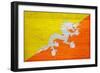 Bhutan Flag Design with Wood Patterning - Flags of the World Series-Philippe Hugonnard-Framed Art Print