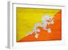 Bhutan Flag Design with Wood Patterning - Flags of the World Series-Philippe Hugonnard-Framed Art Print