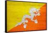 Bhutan Flag Design with Wood Patterning - Flags of the World Series-Philippe Hugonnard-Framed Stretched Canvas