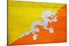 Bhutan Flag Design with Wood Patterning - Flags of the World Series-Philippe Hugonnard-Stretched Canvas