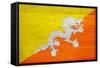 Bhutan Flag Design with Wood Patterning - Flags of the World Series-Philippe Hugonnard-Framed Stretched Canvas