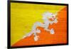 Bhutan Flag Design with Wood Patterning - Flags of the World Series-Philippe Hugonnard-Framed Art Print