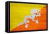 Bhutan Flag Design with Wood Patterning - Flags of the World Series-Philippe Hugonnard-Framed Stretched Canvas