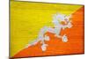 Bhutan Flag Design with Wood Patterning - Flags of the World Series-Philippe Hugonnard-Mounted Premium Giclee Print