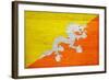 Bhutan Flag Design with Wood Patterning - Flags of the World Series-Philippe Hugonnard-Framed Art Print