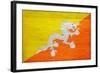 Bhutan Flag Design with Wood Patterning - Flags of the World Series-Philippe Hugonnard-Framed Art Print