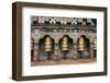 Bhutan, Paro, capital of Paro District, Dzongkhag. Traditional prayer wheels.-Cindy Miller Hopkins-Framed Photographic Print