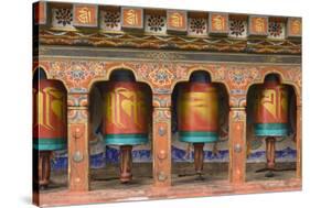 Bhutan, Paro. Spinning Prayer Wheel at the Rinpung Dzong-Brenda Tharp-Stretched Canvas