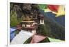 Bhutan, Paro. Taktsang Monastery, known as 'Tiger's Nest' Hangs on the Cliffs-Brenda Tharp-Framed Photographic Print