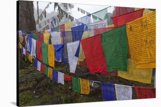 Bhutan. Prayer Flags at the Top of Dochula, a Mountain Pass-Brenda Tharp-Stretched Canvas