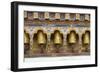 Bhutan. Spinning prayer wheels along a temple wall.-Brenda Tharp-Framed Photographic Print