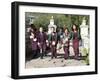 Bhutanese Children Going to School, Paro, Bhutan-Angelo Cavalli-Framed Photographic Print