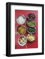 Bhutanese Dishes Served at a Restaurant in Thimphu Rice and Vegetables Including Chilli, Bhutan-Roberto Moiola-Framed Photographic Print