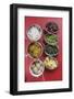 Bhutanese Dishes Served at a Restaurant in Thimphu Rice and Vegetables Including Chilli, Bhutan-Roberto Moiola-Framed Photographic Print