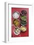 Bhutanese Dishes Served at a Restaurant in Thimphu Rice and Vegetables Including Chilli, Bhutan-Roberto Moiola-Framed Photographic Print