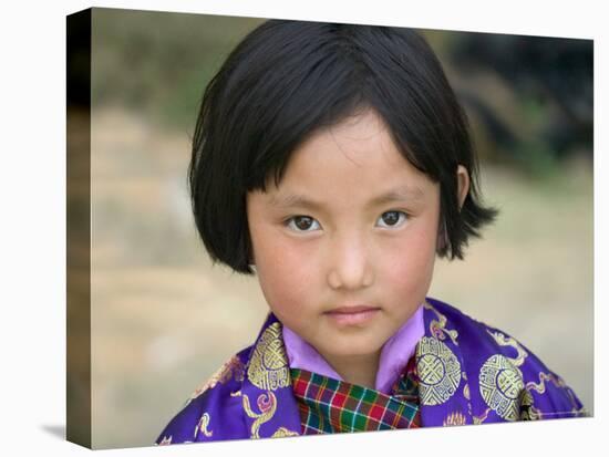 Bhutanese Girl, Wangdi, Bhutan-Keren Su-Stretched Canvas