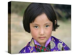 Bhutanese Girl, Wangdi, Bhutan-Keren Su-Stretched Canvas