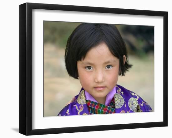 Bhutanese Girl, Wangdi, Bhutan-Keren Su-Framed Photographic Print