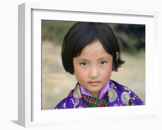 Bhutanese Girl, Wangdi, Bhutan-Keren Su-Framed Photographic Print