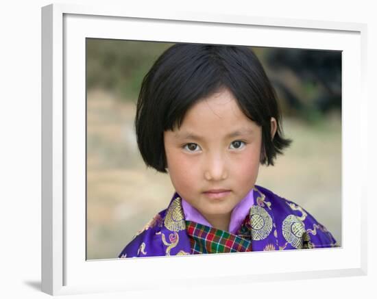 Bhutanese Girl, Wangdi, Bhutan-Keren Su-Framed Photographic Print