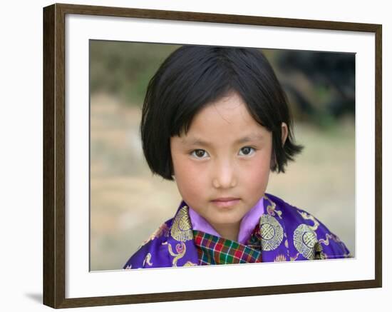 Bhutanese Girl, Wangdi, Bhutan-Keren Su-Framed Photographic Print